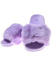 Wygodne damskie klapki z futerkiem Fioletowe /E2-2 7139 S193/