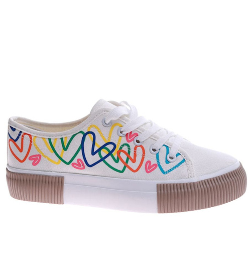 Sznurowane trampki damskie /C4-3 17229 T389/