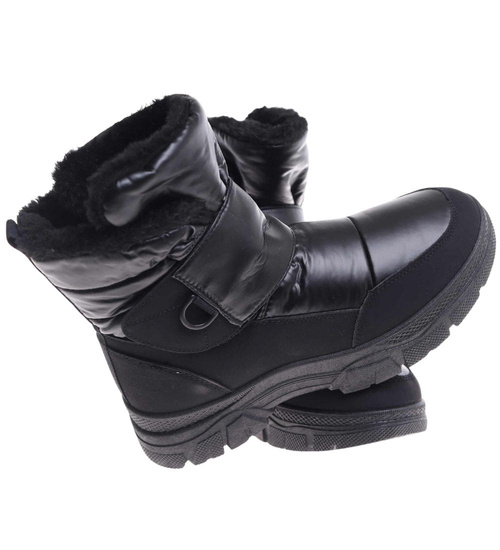 Zimowe buty śniegowce damskie Czarne /D9-3 18596 T386/