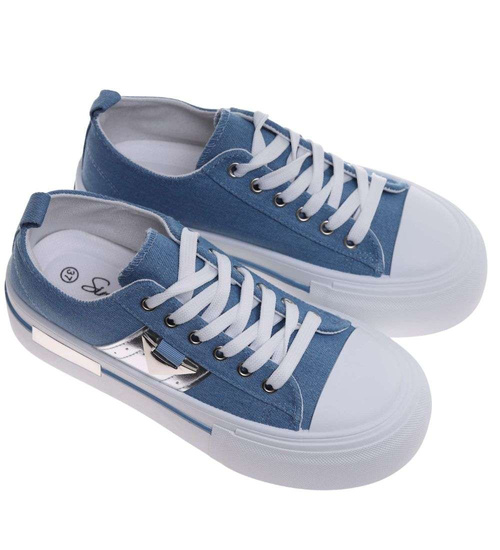 Niebieskie trampki na wysokiej platformie /C4-1 18786 W233/