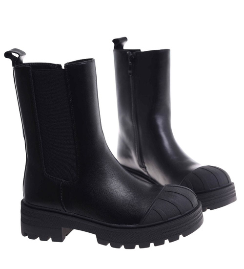 Czarne wysokie botki z ociepleniem /J5-2 H2 18423 T2/