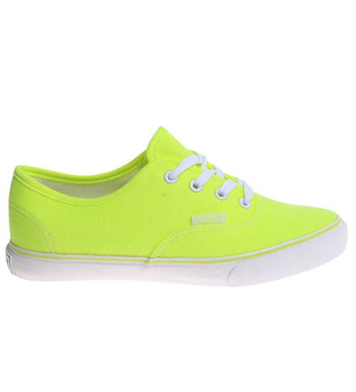 Jasno zielone niskie tenisówki damskie z tkaniny OST436