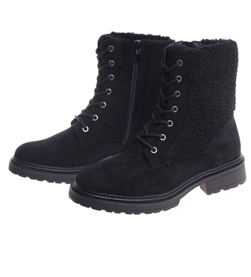 Zimowe botki trapery czarne /F3-2 18502 T440/