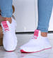 Biało różowe wkładane buty sportowe damskie /G5-2 16123 G383/