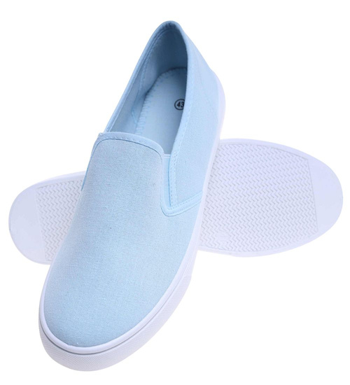 Błękitne męskie trampki slip on /A4-2 18145 T280/