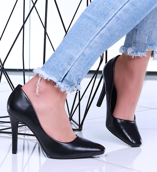 Czarne klasyczne szpilki damskie Seastar /B2-3 15546 T381