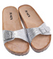 Srebrne profilowane klapki damskie /G8-2 17717 T182/