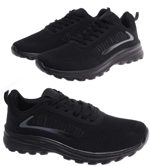 Sznurowane lekkie obuwie sportowe męskie /B3-1 18020 T385/