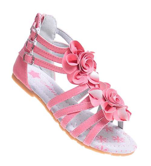 Dziewczęce sandały paseczki Morelowe /C7-2 11732 T192/