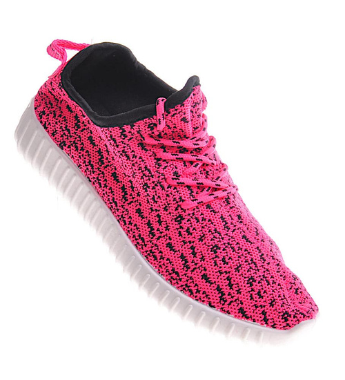 Lekkie damskie buty sportowe Fuksja /C4-1 12306 T199/