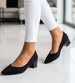 Czarne czółenka na niskim obcasie Pointy Toe /F5-3 18807 T381/