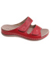Czerwone klapki damskie na rzepy /B2-2 17859 T286/