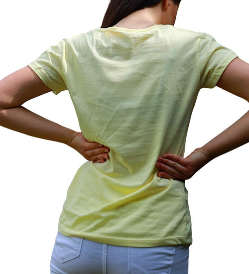 Żółta koszulka t-shirt z dziewczyną /H ub769 S191/