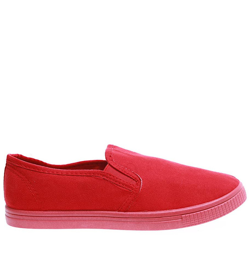 Wsuwane czerwone tenisówki z tkaniny /F3-3 15663 T170/