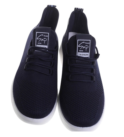 Granatowe męskie sneakersy buty sportowe /G6-1 17759 T285/