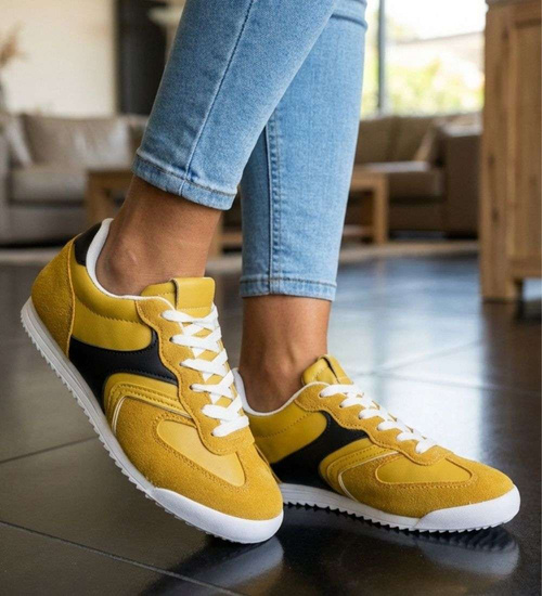 Żółte buty sportowe damskie /D8-2 18761 W233/