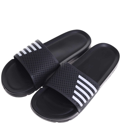 Czarne wodoodporne klapki męskie plażowe /A10-1 18371 T188/