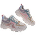 Sznurowane buty sportowe z pastelowymi dodatkami /A4-1 8767 W235