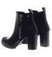 Botki damskie na stabilnym obcasie Czarne /E1-3 18318 T4814/