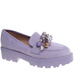Fioletowe półbuty loafersy na platformie z kamieniami /B3-2 18485 T203/