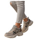 Beżowe buty sportowe z wiązaniami /D8-3 13539 T216/