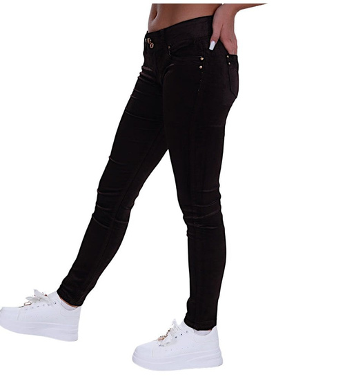 Brązowe błyszczące spodnie damskie /H2 K68 UB783A G3-70/