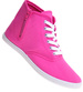 Wysokie damskie tenisówki z tkaniny Fuksja /C6-2 12355 T444/