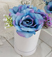 Flower box- niebieskie róże na prezent /FL35 M122/