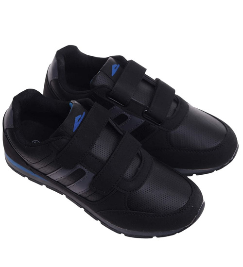 Czarne chłopięce buty sportowe na rzepy /F6-1 18115 T430/