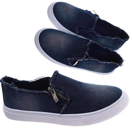 Granatowe trampki z suwakiem dla dziewczynki /A5-2 17279 T7-38/