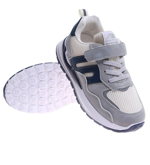 Szaro granatowe chłopięce buty sportowe sneakersy /G8-3 17234 T289/