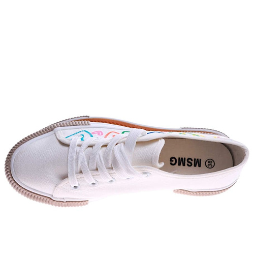 Sznurowane trampki damskie /C4-3 17229 T389/