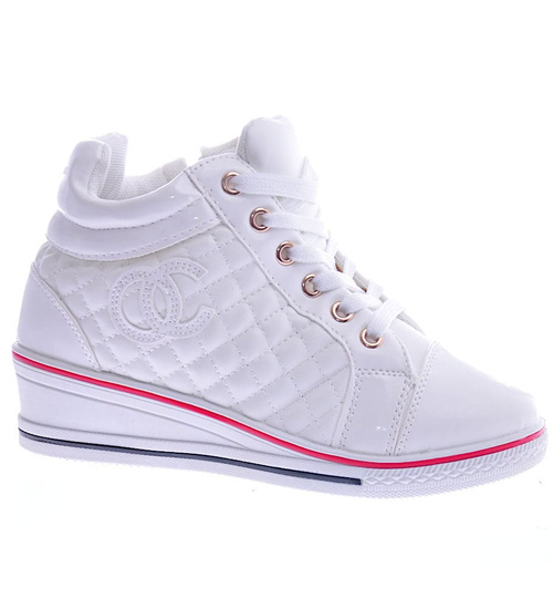 Wygodne dziecięce buciki z suwakami BIAŁE /A1-2 7601 S195/