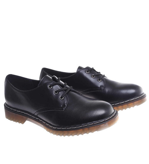 Sznurowane damskie półbuty glany OST456