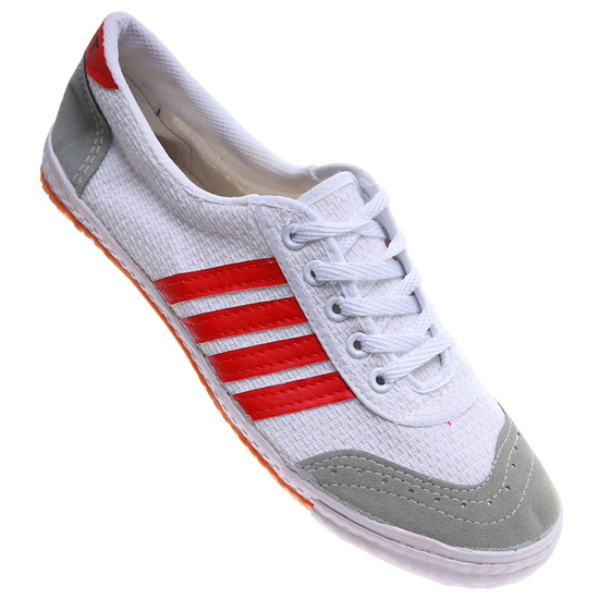 Białe materiałowe trampki halówki męskie sznurowane /B1-1 17457 T139/