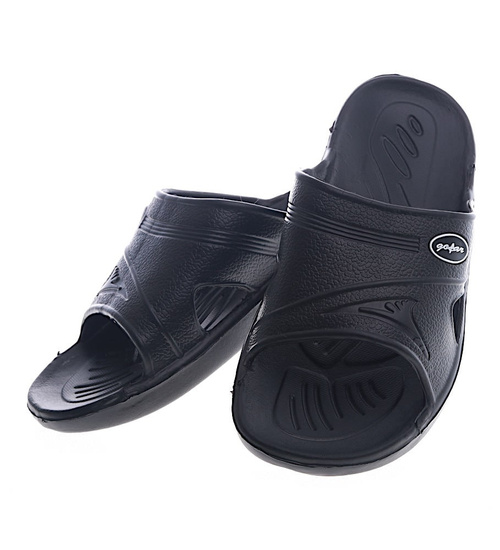 Basenowe klapki męskie Czarne /D3-1 13263 T193/