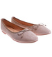 Zamszowe baleriny damskie z kokardą Ciemno beżowe /A9-2 17546 G133/