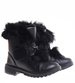 Zimowe czarne dziewczęce botki z futerkiem /B6-2 17106 T394/