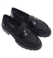 Czarne półbuty loafersy damskie /B6-3 18236 W142/