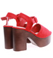 Czerwone damskie sandały na platformie /G6-3 13105 T192/