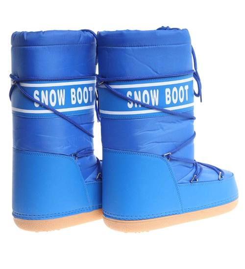 Niebieskie wysokie kozaki śniegowce damskie /D7-1 18593 T235/