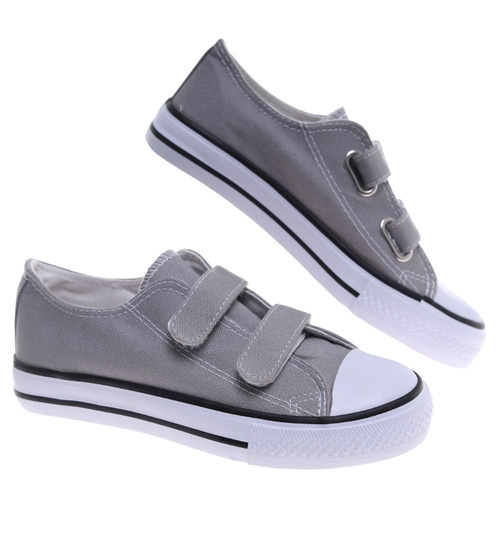 Szare tenisówki dla dziewczynki na rzepy /G2-2 18635 T286/