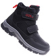 Ocieplane czarne chłopięce buty trekkingowe na rzepy /A7-3 17138 T633/