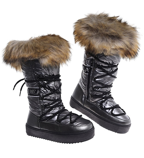 Ocieplane kozaki śniegowce eskimoski Grafitowe /C4-1 18608 T400/