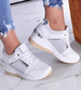 Białe trampki sneakersy na koturnie /E3-2 11565 W498