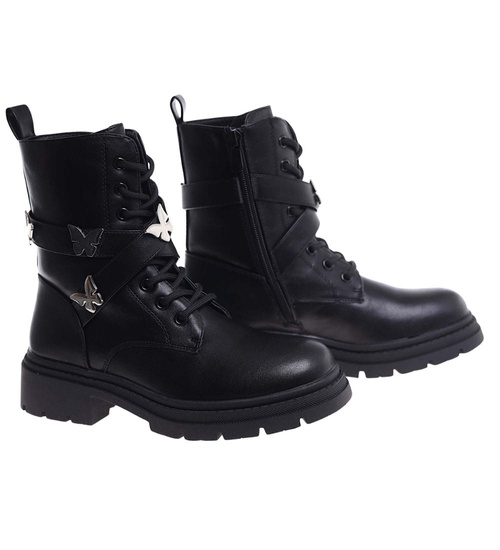 Czarne trapery damskie z ociepleniem /i5-2 18401 G381/