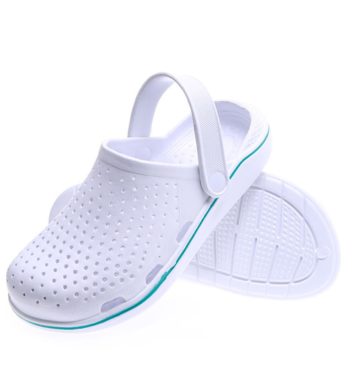 Kryte białe klapki na basen /E10-1 15521 S192/