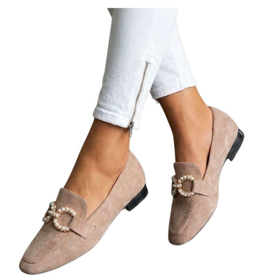 Zamszowe lordsy buty damskie /C6-2 13238 T348/