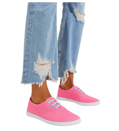 Ciemno różowe wsuwane tenisówki dziewczęce /D6-1 18058 T075/