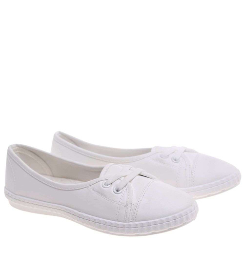 Wsuwane białe tenisówki damskie /G3-2 18835 T189/